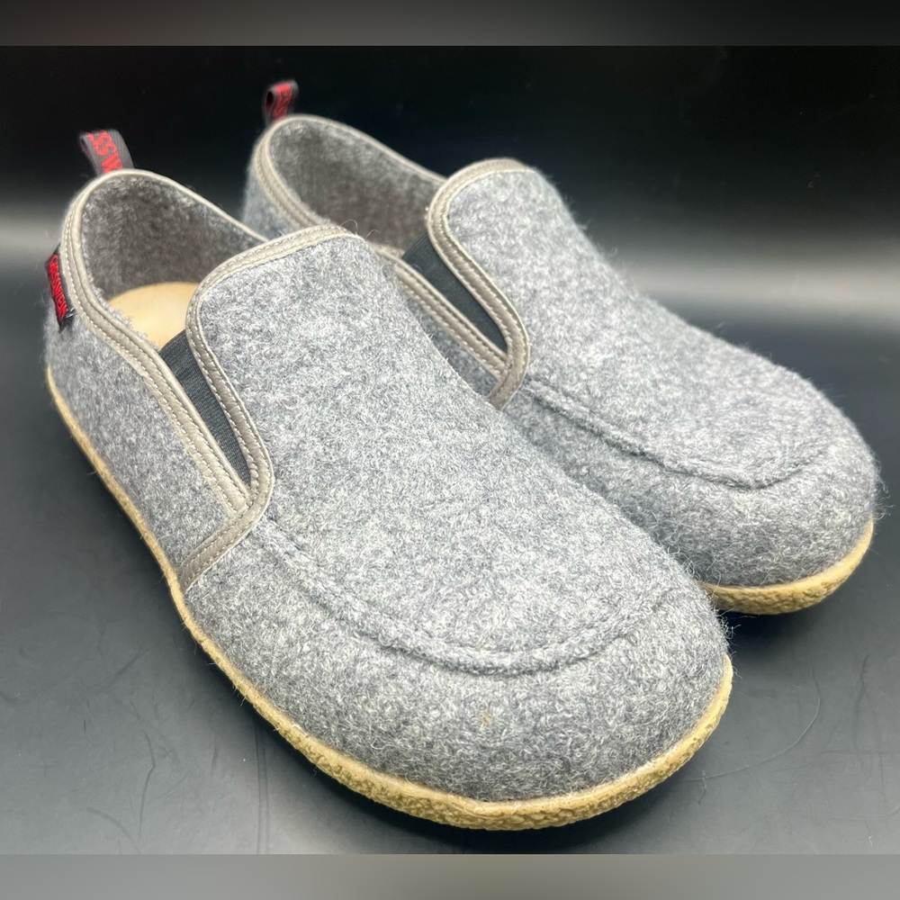 Giesswein- Innsbruck Slip On (Unisex) Gray Wool Slip-On Shoes-‎ Size:38